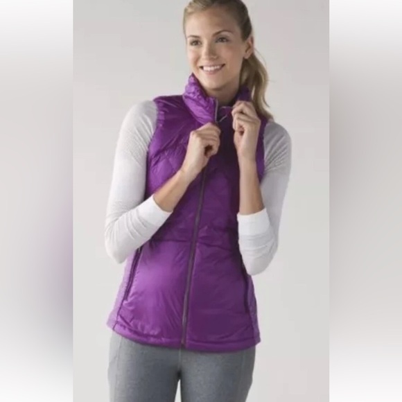 lululemon athletica Jackets & Blazers - Lululemon Athletica Down For a Run Sz 8 Purple Quilted Full Zip Vest